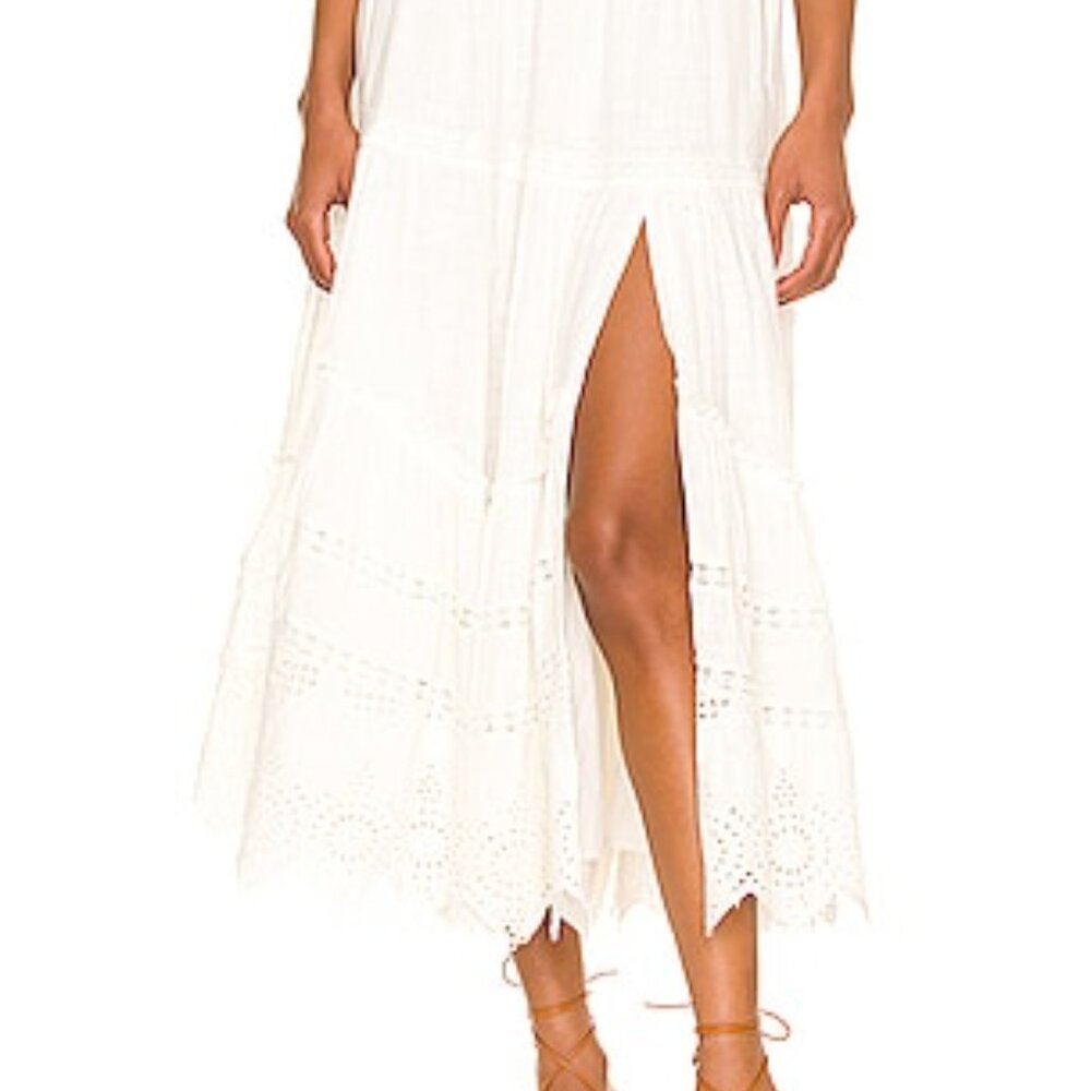 NWT Hemant & Nandita Eyelet Midi Skirt